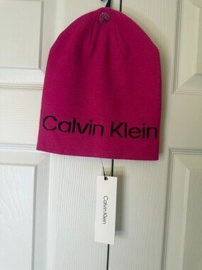 Calvin Klein Beanie Hat Pink